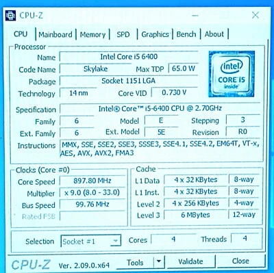 SR2L7 - Intel Core i5-6400 2.70GHz LGA1151 Quad Cores 6MB Processor CPU - Image 1 of 3
