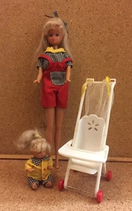 Vintage Rare Simba Toys Steffi Love Fashion Doll w Baby Buggy Stroller Pushchair - Picture 1 of 5
