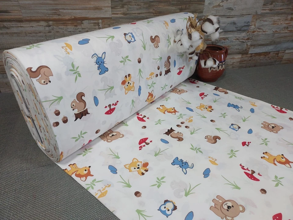 240cm Popeline Baumwolle Baumwollstoff Meterware Stoff Kinderstoff Tiere ÖKO-TEX - Bild 1 von 1