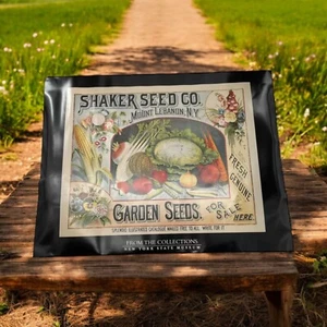 Large Poster Sign Shaker Seed Co MT. Lebanon NY Thick Paper NYS Museum Gardening - Picture 1 of 9
