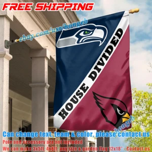 Seattle Seahawks vs Arizona Cardinals House Divided Flag 28X40" Banner 2024 NFL - Picture 1 of 4