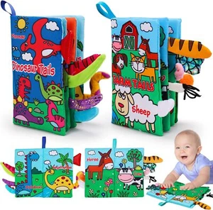 2 PCS Soft Cloth Baby Books 0-6 Months High Contrast Sensory Baby Toys - Picture 1 of 4