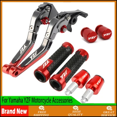 Fit For Yamaha YZF R6 R1 R3 R1M Accessories Handle Grips Cap Brake Clutch Levers - Imagen 1 de 4