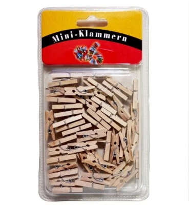 40 Stk. Mini Holz Klammern Clip Wäscheklammern Deko Klammer Mini Klammern NEU!!! - Bild 1 von 4