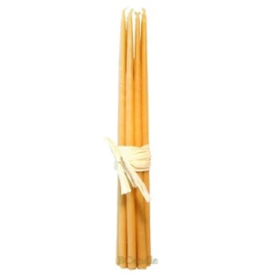 Candele 100% cera d'api 4 ore biologiche fatte a mano - alte 11", spessore 3/8"; coniche - Foto 1 di 9