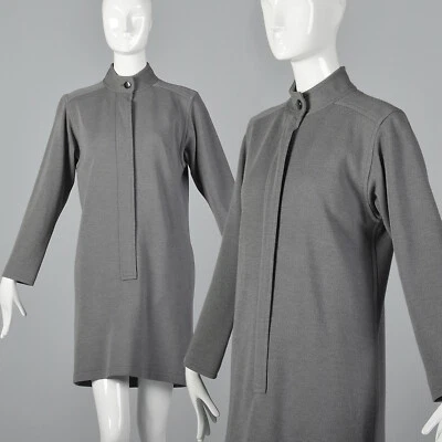 Vestido de malha médio Yves Saint Laurent Rive Gauche década de 1970 vintage anos 70 turno lã YSL - Imagem 1 de 4