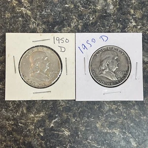 1950 D Franklin Silver Half Dollar 90% Silver 50c One Coin Lot - Picture 1 of 12