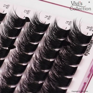 Individual Lashes Cluster 5D Fluffy Thick D Curl Wispy Full Eyelashes Extension - Picture 1 of 4
