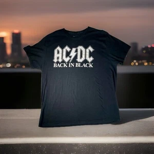 Camiseta AC/DC 2XL Negra Banda de Rock Espalda en Negro Adulto Unisex Blanco Gráfico - Imagen 1 de 11