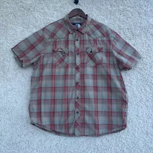 The North Face Shirt Mens Size XXL 2XL Blue/Red Plaid Short Sleeve Woven Western - Picture 1 of 9