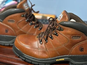Wolverine Steel Toe Work Boots ,Davis Women's W04671 US 8.5W Brown Leather - Picture 1 of 14