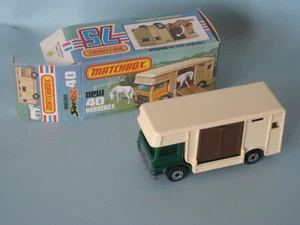 Caja de caballos Bedford Matchbox Superfast 40 cabina verde beige marrón en caja pony Lesney - Imagen 1 de 3