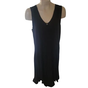 Vestido J. Jill Negro Sin Mangas Largo Elástico LT Alto Negro Slinky Verano - Imagen 1 de 7