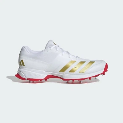 adidas 22YDS Cricket Shoes White / Gold Spikes Mens - Image 1 of 4