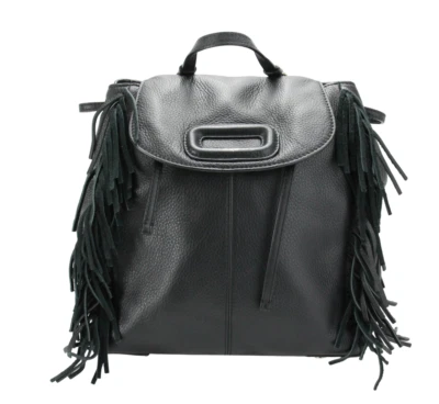 Bolso MAJE Para Mujer TALLA ÚNICA Cuero Flecos Detalles Forrado Negro Foto 1 de 4