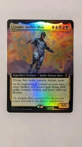 FOIL COSMIC SPIDER-MAN (EXTENDED ART) Marvel's Spider-man SPM Magic MTG CARD - Picture 1 of 2