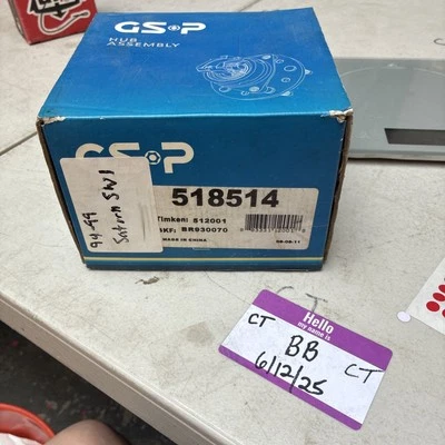 Front Wheel Hub Bearing Assembly 518514 for Saturn SC1 SC2 SL SL1 SL2 SW1 SW2 - Image 1 of 2