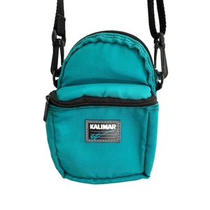Vintage 90s Kalimar Small Teal Shoulder Nylon Camera Pouch Bag - Picture 1 of 6