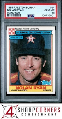 Ralston Purina 1984 corte a mano #14 Nolan Ryan Astros Hof PSA 10 Foto 1 de 2