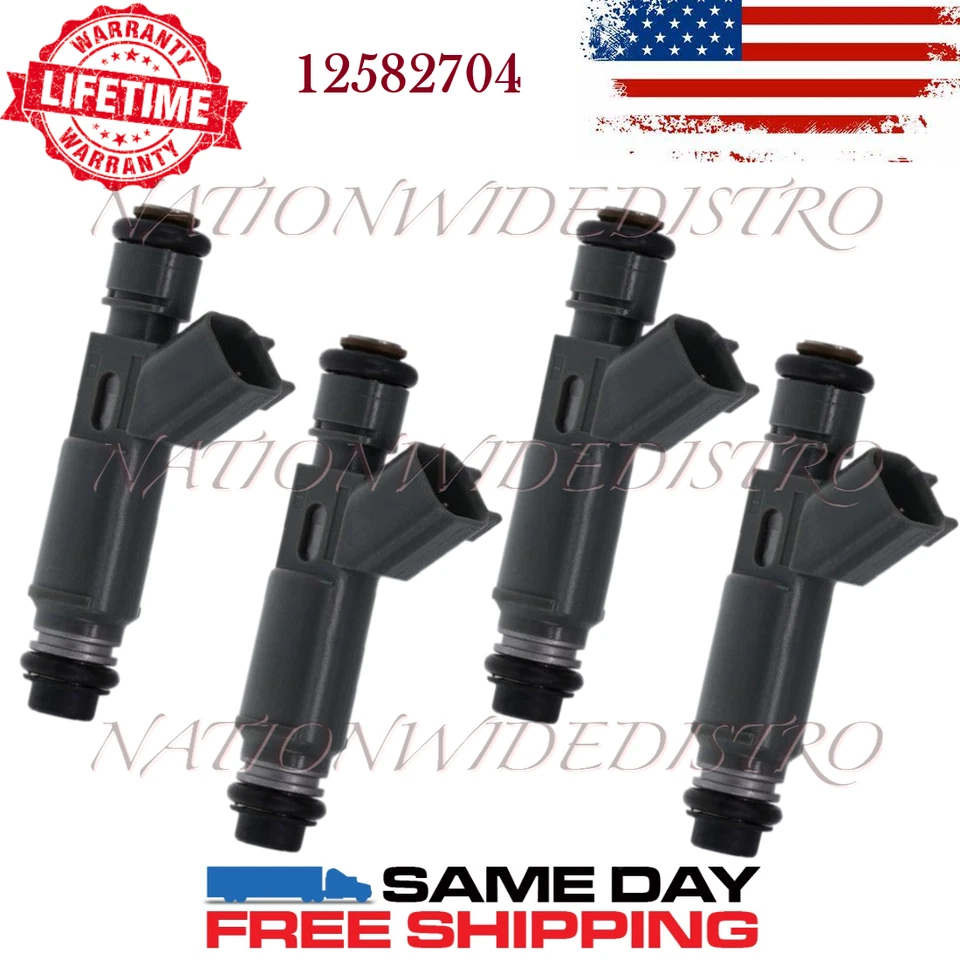 4x NEW OEM Denso Fuel Injectors for 2007 Saturn Sky 2.4L I4 12582704 - Image 1 of 4