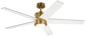 56" Brahm Natural Brass LED Ceiling Fan with White Blades - Picture 1 of 1