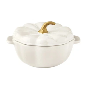 Mini horno holandés The Pioneer Woman gres 2 tazas calabaza cocotte - blanco - Imagen 1 de 3