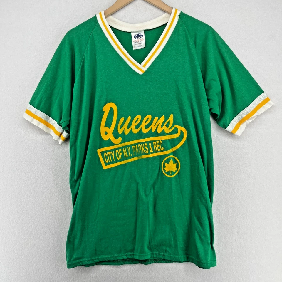Camisa QUEENS Para Hombres XL Ciudad de Nueva York Parques y Rec Softbol Venus VK Verde EE. UU. DE COLECCIÓN Foto 1 de 4