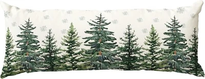 Travesseiro lombar extra longo floco de neve árvores de Natal 13,8" x 35,4" (pacote com 1) - Imagem 1 de 4