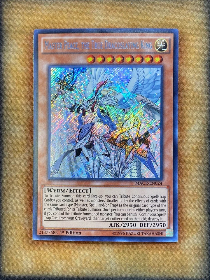 Yugioh Master Peace, the True Dracoslaying King MACR-EN024 Secret Rare 1st Ed NM - Image 1 of 1