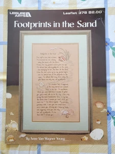 Footprints in the Sand Counted Cross Stitch Pattern Leaflet Leisure Arts #378 - Picture 1 of 4