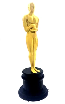 Réplica de estatuilla del Premio de la Academia Oscar - 14 pulgadas de alto impresa en 3D PLA seda oro Foto 1 de 2