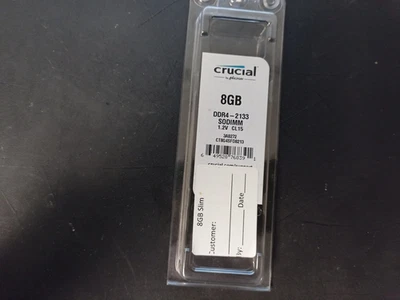 Crucial 8GB DDR4 2133 MHz PC4-17000 1Rx8 SODIMM Laptop Memory RAM (CT8G4SFS8213) - Image 1 of 4