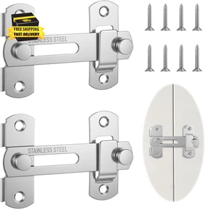 Confezione da 2 Serrature per Porte in Acciaio Inox Serrature per Porta per Fienile, 180 Gradi Serratura per Porta per Fienili - Foto 1 di 7