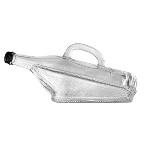 LONDON WINERY Ltd Vintage 1996 Boat in Glass Wicker Basket Wine Bottle w/ Handle - Picture 1 of 8