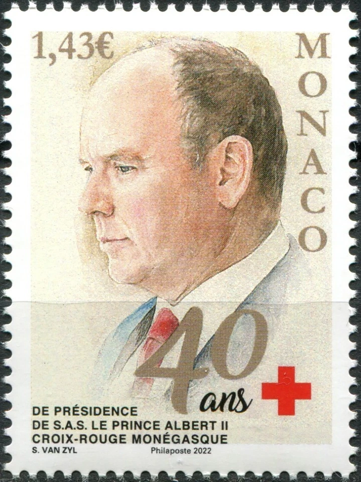 Monaco 2022. Presidency of Prince Albert II at the Red Cross (MNH OG **) Stamp - Image 1 of 1