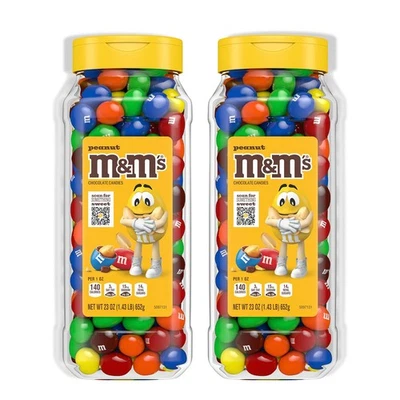 M&M’S Peanut Candy Jars, Assorted Chocolate Candies, Party Size Bulk, Movie N... - Image 1 of 4