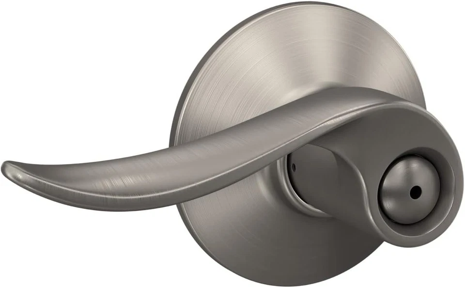 Schlage Sacramento Bed Bath Privacy Door Lever Handle F40 V SAC 619 Satin Nickel - Image 1 of 1