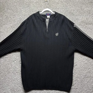 Maglione Roc A Wear The Collection USA uomo 3XL/XXXL maglia a costine 1/4 zip VINTAGE - Foto 1 di 12