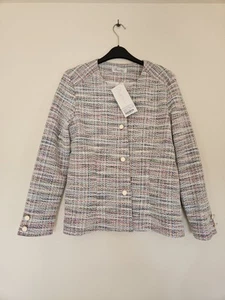 David Nieper. Soft Boucle Jacket. Multicoloured. Cream Buttons. UK 10. New - Picture 1 of 7