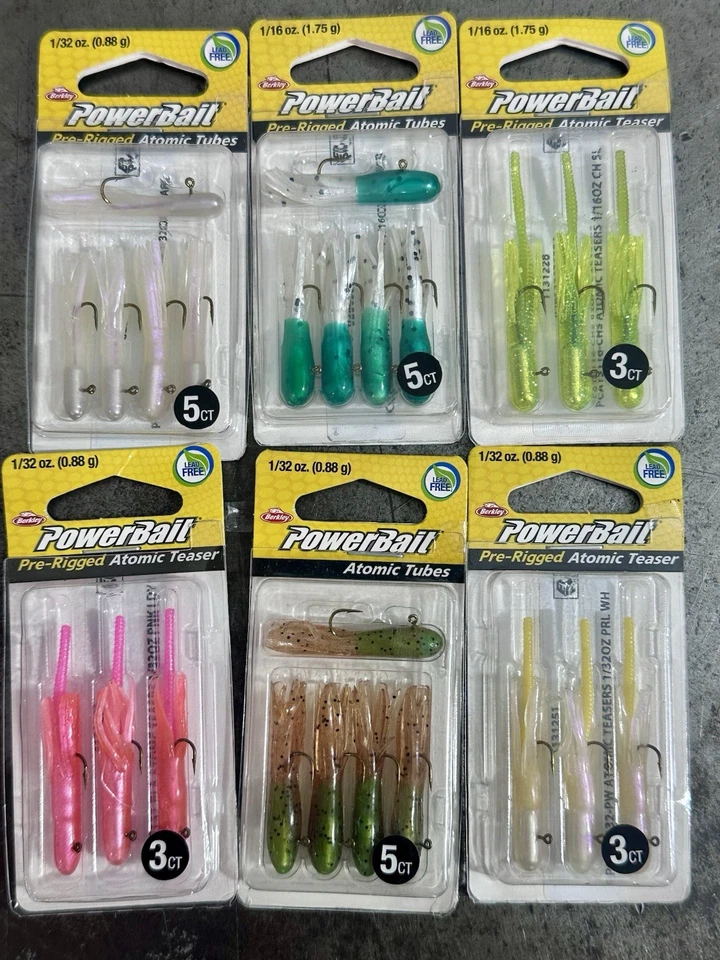 Berkley PowerBait Teasers atómicos pre-aparejados - Lote de 6 Foto 1 de 1