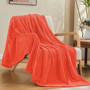 Fall Throw Blanket, Orange Blanket Throw for Couch Sofa Bed Office, Cozy Plus... - Picture 1 of 6