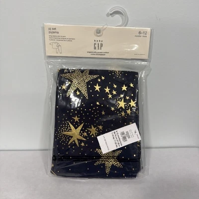 Baby Gap 6-12 month Navy with Gold Stars Pajama Set - 2 piece, 100% cotton - Image 1 of 4