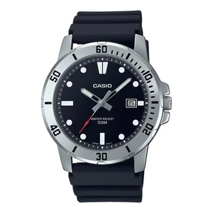 Casio MTPVD01-1EV, 45MM Case, Black Dial, Black Resin Band, Date, 50 Meter WR - Picture 1 of 2