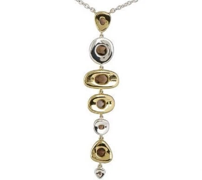 QVC RLM Studio Sterling, Brass & Gemstone Weblet Pendant 17-3/4" Chain - Image 1 of 4