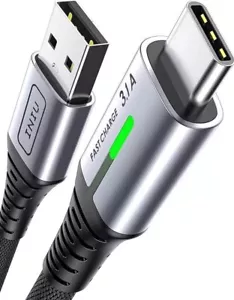 INIU USB C Charger Cable 2m 3.1A Type C Cable Fast Charging, Braided USB A to US - Picture 1 of 7