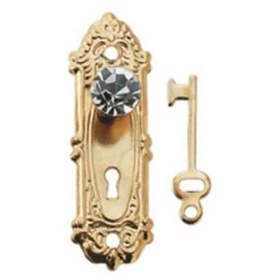 Dolls House 2 Crystal Opryland Handles Knobs with Keys Miniature Door Furniture - Image 1 of 4