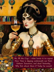 Fill the Cup: - what boots 8.5x11" Photo Print Style Klimt / Harker Art Khayyam - Picture 1 of 1