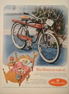 1952 Roadmaster Fahrrad Printanzeige, Weihnachtsmorgen in der Nähe von Weihnachtsbaum Geschenke - Bild 1 von 1