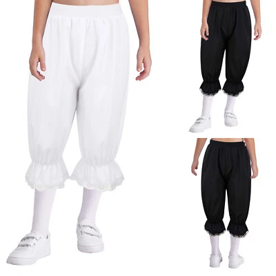 TiaoBug Mädchen Viktorianisches Hose Pumphose Bloomers Rüschenhose Für Karneval