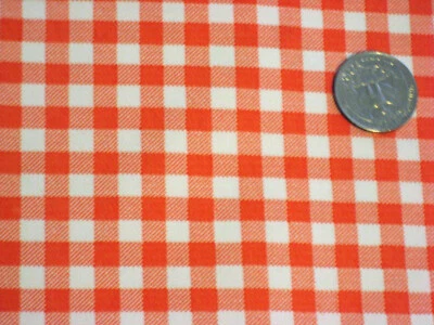ORANGE GINGHAM VINYL OILCLOTH TABLECLOTHS DINING PATIO SIZES 48x48-108 - Image 1 of 3